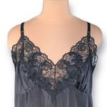Vintage Perfect Form Slip Dress Black Lace Full Adjustable Strap Nylon Vneckline Size XL Photo 2