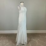 Aidan Mattox White Sequined A-Line Sleeveless Long Evening Gown Size 12 Formal Photo 1
