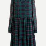 J.Crew Tie-neck tiered dress in Black Watch tartan size XS Photo 0