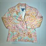 BUSH WACKER Summer Blazer Women’s Paisley Floral Lined Multicolor Sherbet 8 Pink Photo 6