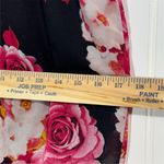 Iz Byer Halter Top L Black Pink Rose Floral Smocked Hem Y2K Coquette Blouse Photo 3