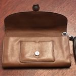 Coach Brown Leather Belt Buckle Large Wristlet Photo 4