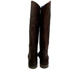 MIA Elisa Brown Leather Knee High Tall Distressed Riding Boots, Sz 10 Photo 5