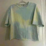 Princess Polly Green Blue Tie Dye Boxy Tee sz:4. Pastel green blue tie dye tee. Photo 1