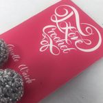 New I love Crochet ball stud earrings Crocheted silver handcrafted Photo 4