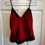 No Boundaries Red Black Lace Trim Cami Tank Top Women Size Small BabyDoll Witchy Vamp Photo 0
