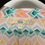 Paloma Blue Sophia Blouse Top Geometric Flutter Sleeve Tie V Neck Size Small Pink Photo 4