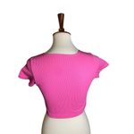 Garage Ribbed V Neck Cropped Top Photo 3