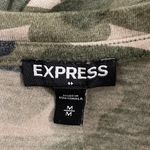 EXPRESS Camo Camouflage Top Medium Shorter Length Boxy Cut Pocket Long Sleeve Photo 6