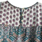 Hem & Thread  Women Top S Multicolor Crochet Inlet Mixed Boho Pattern Festival‎ Photo 3