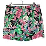 Wild Fable Black Pink & Green Tropical Floral Shorts S Photo 1