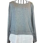 White House | Black Market Layered Look Knit Top with Shirttails & Lace Up Sides M Photo 0