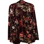 Rags & Couture Women's Floral Burgundy Gold Pink Shiny Velvet Open‎ Front Size M Red Size M Photo 1