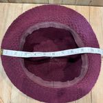 Vintage Wool and Angora Hat Burgundy with Wine Knit‎ Band and Bow Detail Purple Photo 5
