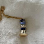 Kate Spade Tea Time 5cups Set  Blue Enamel Gold Pendant Photo 2