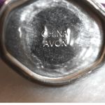 Avon Diamond Accent Mother of Pearl Face Purple Leather Band New Battery Watch Photo 2