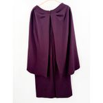 Betsy and Adam  Dress Size 14 NWT Plus Curvy Cape Overlay Sheath Dress Purple Photo 4