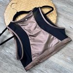 Fabletics  copper and black faux leather sports‎ bra Photo 2