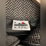 KAVU  Women Brown Black Herringbone 1/4 Zip Pullover Jacket Minimalist M Photo 2