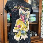 Ed Hardy Vintage Y2K Butterfly & Skull Graphic Tee Photo 1