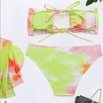 3 piece bathing suit Orange Photo 2