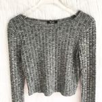 🔃Deb Ribbed Long Sleeve Gray Crop Top Photo 2