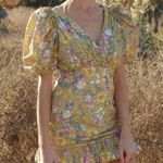 Rahi Cali Rahi Petra Floral Puff Sleeve Ruffle Trim Ruched Mini Dress Floral Medium Photo 0