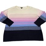 Talbots Spring Crewneck Ombré Sweater Women's Size L Knit Preppy Cottage Coastal Photo 1