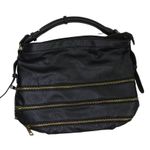 Y2k Black Faux Leather Zipper Shoulder Bag with Zippers Bikercore Retro Photo 1