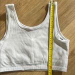 Aerie White Ribbed Crop Top with bra lined Size S Photo 4