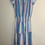 Rails AMELLIA LINEN-BLEND MIDI BLUE PINK DRESS KONA STRIPE COTTON LINEN TIERED Photo 6