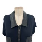 Love moschino Shirt Dress Collared Leather Detail Short Sleeve Black Size US 6 Photo 2