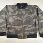 ALBION FIT Womens Large Camo Bomber Zip Up Jacket Lightweight Loose Active Soft Photo 0