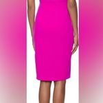 AQUA Formal Scuba Crepe Sheath Dress Fitted Above Knee Lined Bright Pink 0 NWT Photo 2