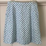 J Jill Cotton Jersey Stretch Knit Pull on Skirt White Blue Fish Size XS Photo 0