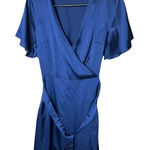 Missguided  Blue‎ High Low Wrap Midi Dress Size 6 Photo 0