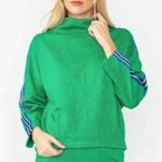 IC Collection sweatshirt letter texture special tape mock neck Kelly green S Photo 0