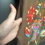 Sister Mary Barbara Embroidered Linen Dress Brown XS Photo 2