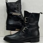 Emanuele Crasto Buckle Leather Moto Boots Photo 0