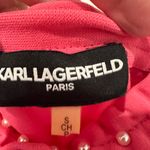 Karl Lagerfeld Orange and Pink Ruched Puff Sleeve Blouse Photo 1