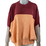 Free People  Easy Street Multicolor Color Block Dolman Sleeve Tunic Sweater Top M Photo 0