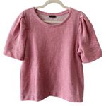 Talbots A2  Pink Textured Knit‎ Top Puff Short Sleeves Crew Neck Casual Photo 0