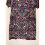 Nicole Miller Studio Women's Dress Size 12 Multicolor Paisley Print Short Sleeve Blue Photo 2