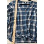 Max Studio * Women's Plaid Long Sleeve Knotted Top Size Medium Casual Stylish Photo 4