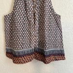 Maeve Anthropologie Sleeveless Blouse Top Geometric Prema Print Button Front LG Photo 4
