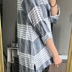 Habitat [] Gray and White Linen Button Down- Size small Photo 2