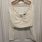 Pretty Little Thing NWT Plus White Leopard Devore Corset Crop Top Photo 5