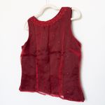 Emma James 90s  Womens Silk Top Size‎ 12 Red Beaded Embroidered Whimsigoth Witchy Photo 3