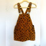 Obey EUC  Overall Dress Corduroy Animal Print Womens Size small cheetah Photo 2