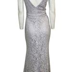 Maniju  Lace V-Neck Cap Sleeve Gown Grey Size Extra Extra Large NWT Photo 1